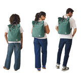 ORI LONDON Travel Backpack - Large Water-Resistant Nylon Rolltop Laptop Backpack for Men & Women - The Finchley - Burnt Blue