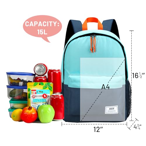 MIER Insulated Backpack Cooler Small Leakproof Lunch Back Pack with Coolers Lightweight Cute Lunch Bag for Women Men to Work, Picnics, Camping, Park Day Trips, 15 L, Blue
