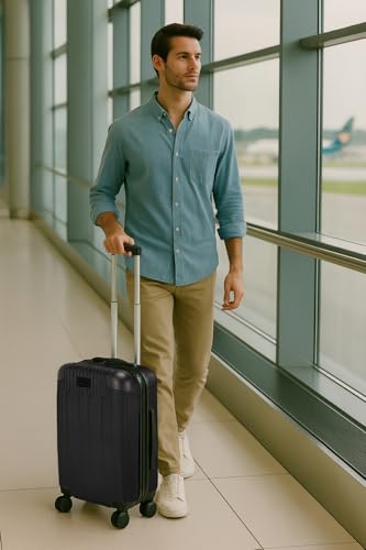 World Traveler Dejuno Cornwall 3-Piece Lightweight Hardside Spinner Luggage Set - Black