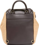 Cole Haan Women's Backpack - Alexandria Small Flap Backpack, Raffia/Chocolate