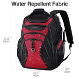 KROSER Travel Laptop Backpack 18.4 Inch XXXL Gaming Backpack with Hard Shell Saferoom RFID Pockets Water-Repellent Business College Daypack Stylish Laptop Bag for Men/Women-Black Red