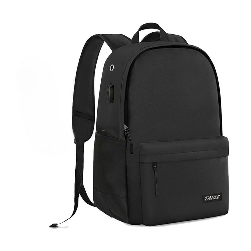 LELExilan Multifunctional Casual Backpack for Men Women, Lightweight Water-Resistant School Bookbag for College Work Travel, Black 01