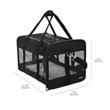 Amazon Basics Airline Approved Soft-Sided Mesh Pet Travel Carrier with Shoulder Strap, Removable Washable Fleece Pad, Top Opening, Ventilation for Dog, Cat, up to 22 pounds, 19.7Lx12Wx12H in., Black