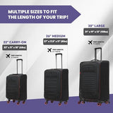 Spyder Pivot Expandable Softside Spinner Checked Luggage with 360° Spinner Wheels (Black, 3-Piece Set)