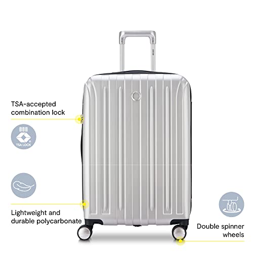 DELSEY PARIS Titanium Hardside Expandable Luggage with Spinner Wheels, Black, Carry-On 21 Inch