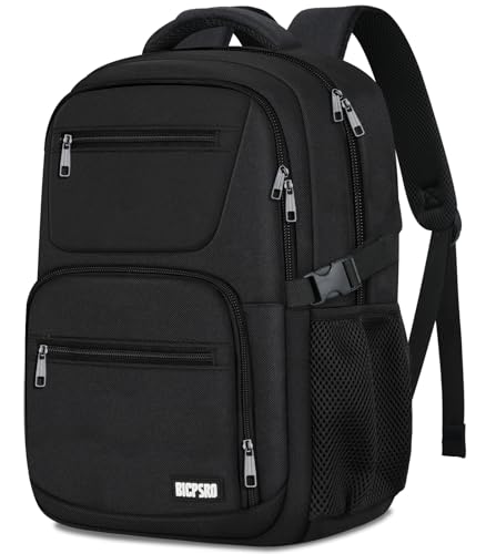 BICPSRO Black backpack for school, School Backpack for boys teens, Backpacks for men, College high middle school bookbag Fits15.6 Inch Laptop with Reinforced Straps, Boys backpack, Book bag