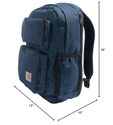 Carhartt 28L Dual-Compartment Backpack, Durable Pack with Laptop Sleeve and Duravax Abrasion Resistant Base, Navy