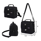 Tilami Rolling Backpack 18 inch Double Handle with Lunch Bag Wheeled Kids Backpack for Girls and Boys, Black