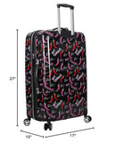 Betsey Johnson 26 Inch Checked Luggage Collection - Expandable Scratch Resistant (ABS + PC) Hardside Suitcase - Designer Lightweight Bag with 8-Rolling Spinner Wheels (TAMALE, 26in)