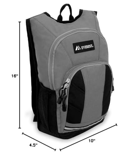 Everest Mini Hiking Pack Multipurpose Backpack, Dark Gray/Black
