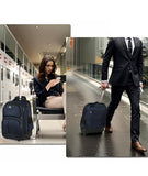 MATEIN Backpack with Wheels, Travel-friendly Rolling Laptop Backpack for Men Women, Freewheel Carry on Luggage Business bag, Compact College Trolley Suitcase Computer Bag fit 17 inch Notebook, Blue