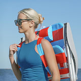 Rio Beach 2-Pack Wide Big Boy 4-Position Backpack Beach Chair with Pillow, Arms, and Storage Pouch, Lightweight Outdoor Portable Camping Chair with Carry Straps, Supports up to 300 lbs., Blue/Red