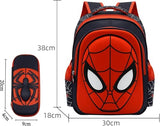 Telifor Cartoon Spider Schoolbag with Pencil Case - 3D, Waterproof, Large-Capacity for Primary School Boys (15in)