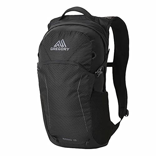 Gregory Nano 18L Unisex Day Hiking/Commuter/Active Travel Backpack, Breathable Backpanel, Hydration Port, One Size Fits All, Obsidian Black