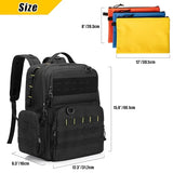 Rexmica Tool Bag Backpack for Men with 3 Tool Pouches, Heavy-Duty Tool Storage Organizer Bag with Padded Shoulder & Waist Support, Tactical Work Tool Bag for Electrician, Repairman, HVAC Techs, Black