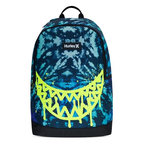 Hurley Unisex-Kids Graphic Backpack, Blue Lazer/Black, One Size