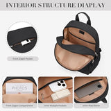 GOLF SUPAGS 13L Mini Backpack Lightweight Nylon Daypack for Women, Small City Pack, Versatile Ladies Backpack for Shopping & Travel, Black