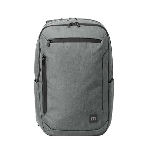 TravisMathew Duration Backpack with Laptop Sleeve, Water-Resistant Bag for Work, Travel & Hiking, Graphite Heather
