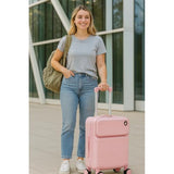 World Traveler Dejuno Smart 20-Inch Carry-On Luggage with USB Ports - Pink