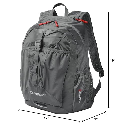 Eddie Bauer Stowaway Packable Backpack | Travel | Outdoor | Lightweight | Foldable | Durable | Ripstop Polyester | 30L - Dark Smoke