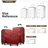 TILYMOL Expandable Luggage Sets 3 Piece, PP Hardside Suitcase Set with TSA