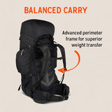 Kelty Coyote 60-105 Liter Internal Frame Backpack - Hiking, Backpacking, Travel, Adjustable Torso (105L / Black)