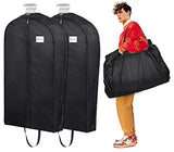 MISSLO Garment Bags for Travel Heavy Duty Moving Bags Large Capacity Hanging Clothes Bag for 20 Shirts Waterproof Fabric Suit Covers for Closet Storage 2 Packs, 43
