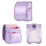 Star-Wind Randoseru Ransel backpack automatic Japanese school bag boys girls leather light weight Rain Cover(Purple)