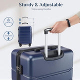 OLIXIS 28 Inch Luggage, Hardside Checked Suitcase with Spinner Wheels, Lightweight ABS Hard Shell Travel Luggage, TSA Approved Lock, Expandable Large Suitcase for Business & Travel–Blue