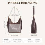 S-ZONE Leather Shoulder Bag for Women Hobo Bag Top Handle Handbag Satchel Purse Rose Pattern