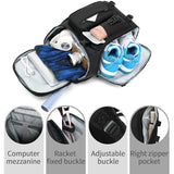 JYColofex color design tennis mountain climbing travel backpack, independent shoe compartment for sports and fitness, waterproof 15.6-inch computer bag large (A-) (Black)