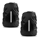 LAMA 2 Pack Waterproof Rain Cover for Backpack, Reflective Rucksack Rain Cover for Anti-Dust/Anti-Theft/Bicycling/Hiking/Camping/Traveling, M Size (for 30L-40L Backpack), 2 Pcs Black