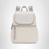 Calvin Klein Reyna Signature Key Item Flap Backpack, Vanilla/Khaki/Dove, One Size
