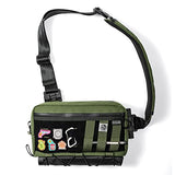 TACTICAL_GEEK Cache L3 EDC Sling Bag Chest, Lightweight Shoulder Daypack, 500D Nylon, Travel Hiking Concealed Carry,Crossbody Bag, Tactical Backpack, Hiking Ambidextrous Strap Green