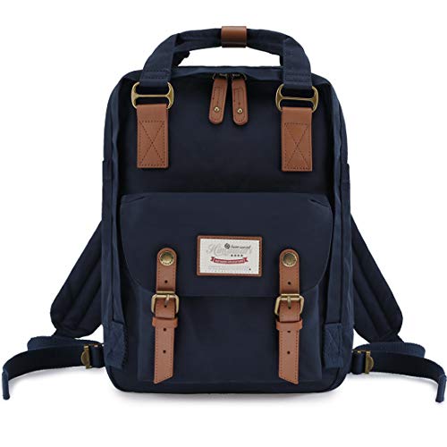 Himawari Backpack/Travel Backpack for Women 14.9" College Vintage Waterproof Bag ， Work Backpack for 14inch Laptop (HIM-28#Dark blue)