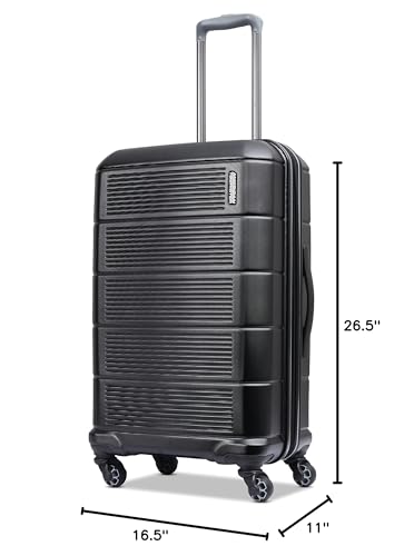American Tourister Stratum 2.0 Expandable Hardside Luggage with Spinner Wheels, 24" SPINNER, Jet Black