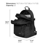 EASTPAK Double Pro – 32L Performance Backpack with 16" Laptop Sleeve, Dual Compartments, Security Pocket, Bottle Holder & Organizer, Sunday Grey
