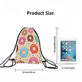 Beabes Donuts Drawstring Bags Backpack Bag Colorful Doughnuts Chocolate Blue Pink Donuts Sweet Food Dessert Sport Gym Sack Drawstring Bag String Bag Yoga Bag for Men Women