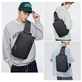 WITZMAN Mens Sling Bag Nylon Multiple Pockets Crossbody Shoulder Bag
