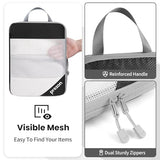 Prezon Compression Packing Cubes for Travel, Lightweight Vacation Travel Essentials, Travel Accessories for Suitcase Organizer Bags Set, Durable Luggage Organizer, 6 set, Half Mesh, Black