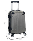 Rockland London Hardside Spinner Wheel Luggage, Silver, Carry-On 20-Inch