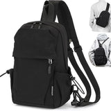 FEDESERN Carbon Lined Backpack,Waterproof Zipper Sling Backpack,Travel Chest Shoulder Bag,Lightweight Unisex Crossbody Casual Daypack for Men & Women (Black)
