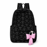 Cute Coquette Bow Multi-Pocket Backpack for Girls Laptop
