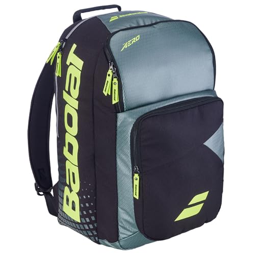 Babolat Pure Aero Tennis Backpack (Metallic Grey/Black/Fluo Yellow)