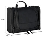 Amazon Essentials Spacious Toiletry Bag, Hanging Cosmetic Dopp Kit with Multiple Compartments, Durable 1680D Polyester, Large Capacity Storage, Compact Design, Black (Previously Amazon Basics)