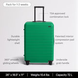 Away Medium Checked Luggage, 26-inch Lightweight Hardside Spinner Suitcase