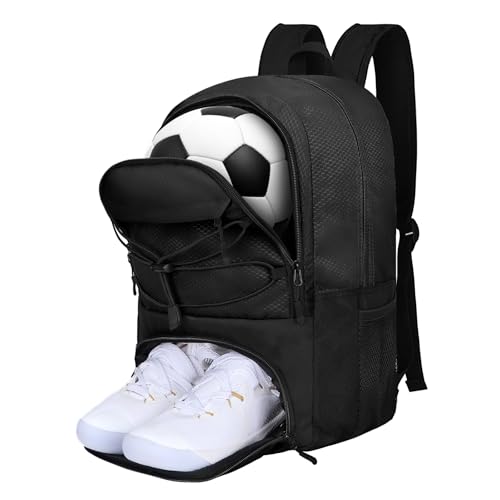 Goloni Soccer Backpack Bag with Separate Ball & Cleat Shoe Compartment, Waterproof Volleyball Basketball Backpack Sports Gym Backpack for Teen Girls Boys Men Women Kids