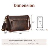 S-ZONE Leather Crossbody Bags for Women medium Designer Purses Trendy Shoulder handbags with Wide Strap