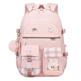 KIDNUO Backpack for Girls, 15.6 Inch Laptop School Bag Kids Kindergarten Elementary College Backpacks Large Bookbags for Teen Girl Women Students Casual Travel Daypacks (Pink)
