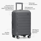 Traveler's Choice Pagosa Hardshell Expandable Luggage with Spinner Wheels, Gray, 2-Piece Set (22/27)